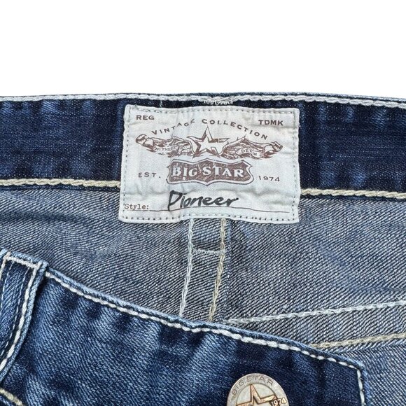 Big Star Pioneer Jean Men's Distressed Denim Pants Signature S Pocket, Size 42R - Picture 7 of 13